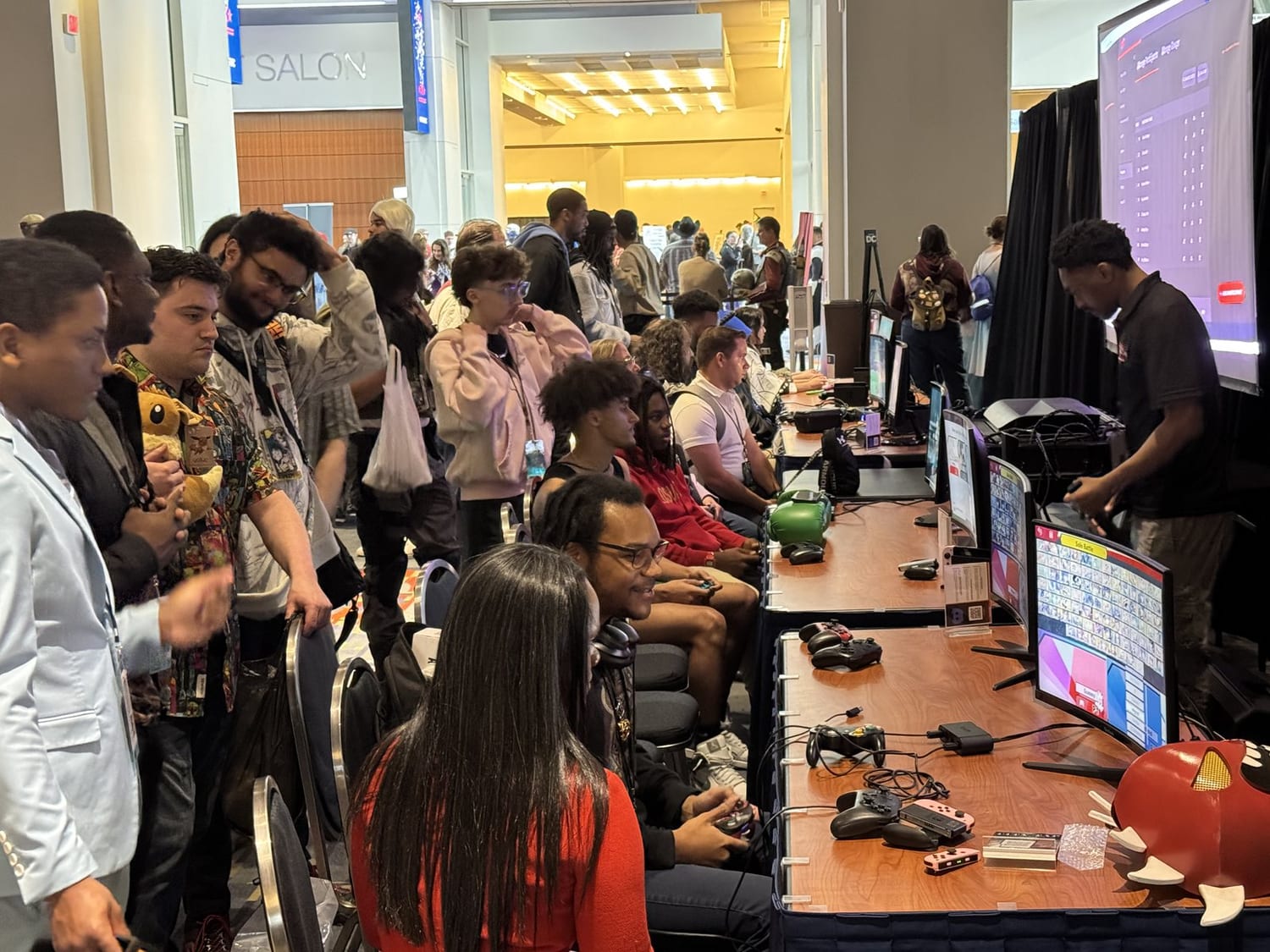 A full room of guests at a Next Level Gaming youth night in the DMV
